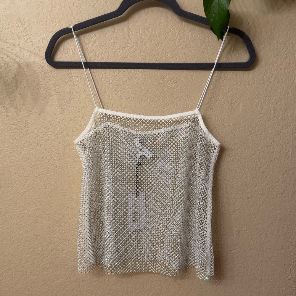 WeWoreWhat Sparkle Mesh Tank